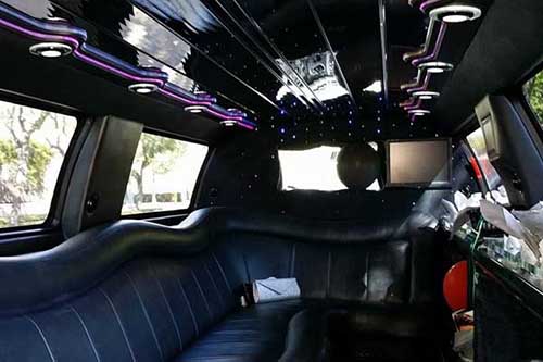 Inside a stretch limo