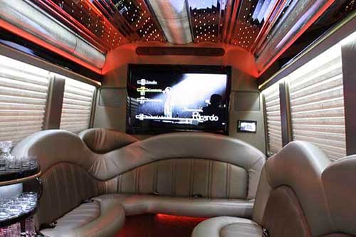 Mercedes Sprinter with flat-screen TV