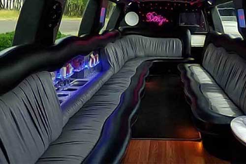 Spacious limo interior